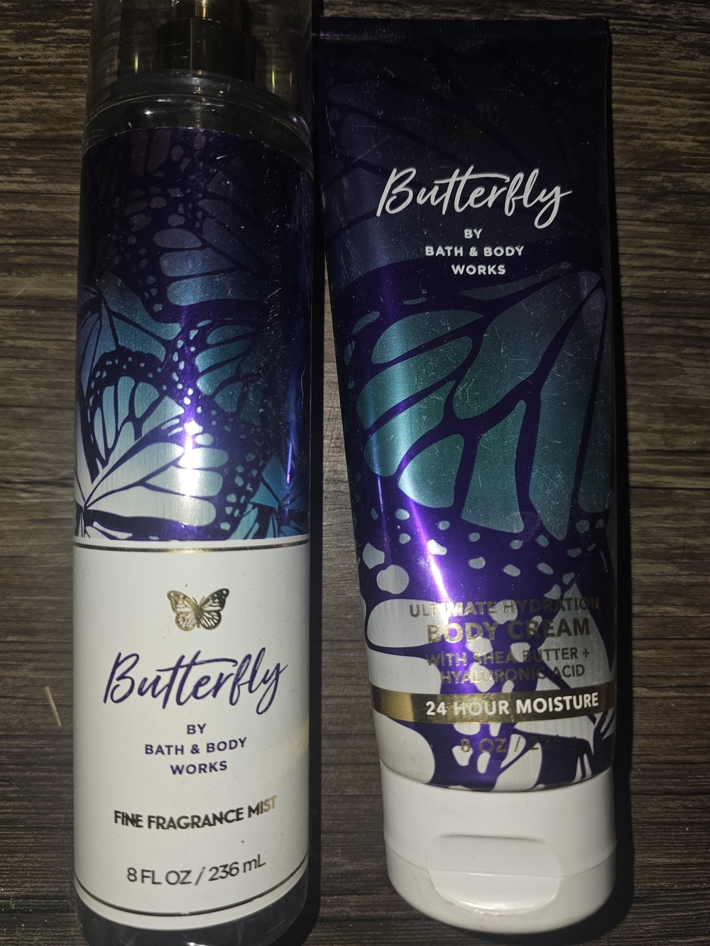 Bath & Body Works Butterfly Fragrance Mist & Body Cream - Purple & Teal